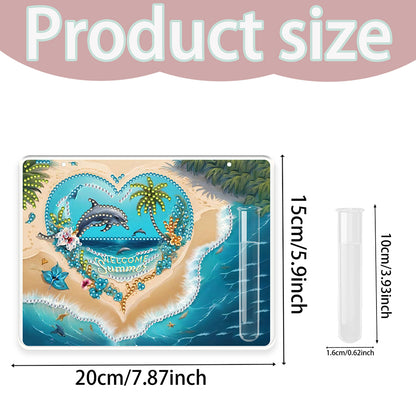 2D Flat Acrylic Wall Decor Vase Diamond Painting Kit Home Wall Decoration Crafts