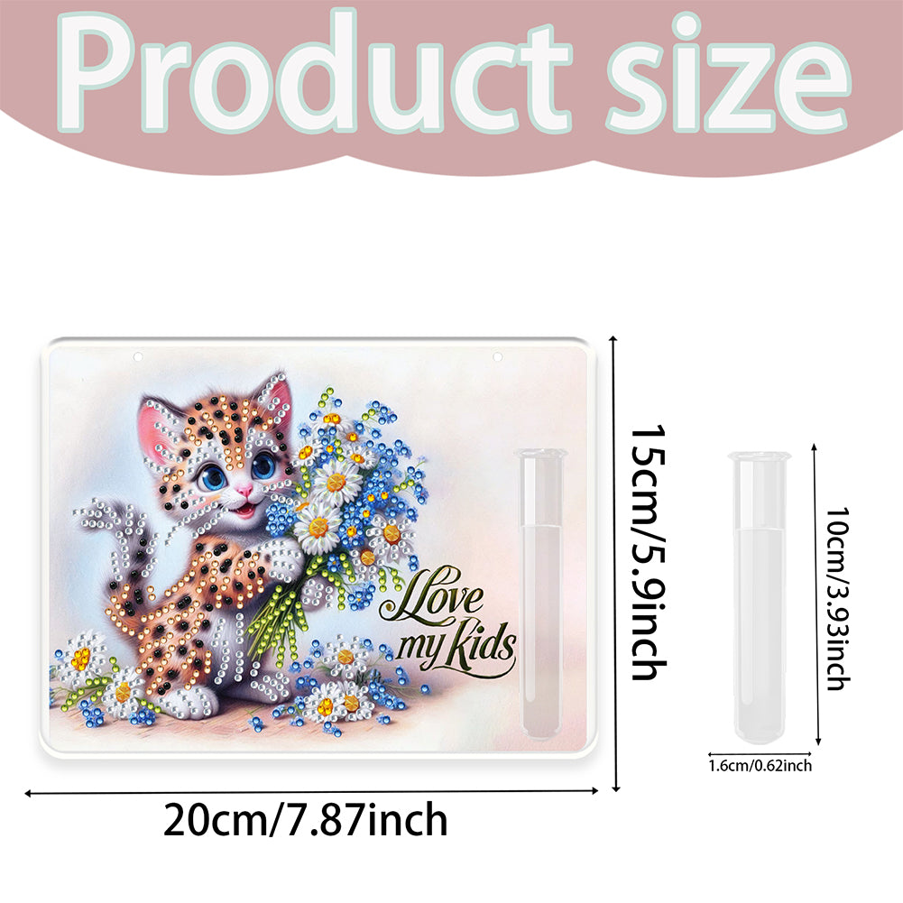 2D Flat Acrylic Wall Decor Vase Diamond Painting Kit Home Wall Decoration Crafts