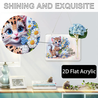 2D Flat Acrylic Wall Decor Vase Diamond Painting Kit Home Wall Decoration Crafts