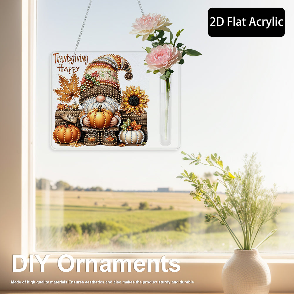 2D Flat Acrylic Wall Decor Vase Diamond Painting Kit Home Wall Decoration Crafts
