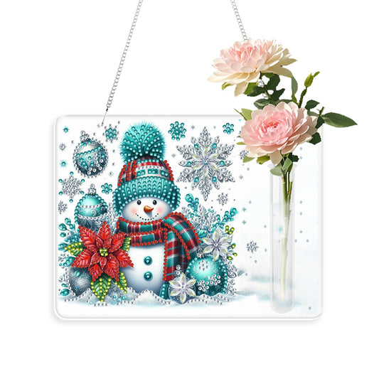 2D Flat Acrylic Wall Decor Vase Diamond Painting Kit Home Wall Decoration Crafts