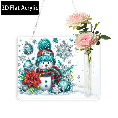 2D Flat Acrylic Wall Decor Vase Diamond Painting Kit Home Wall Decoration Crafts