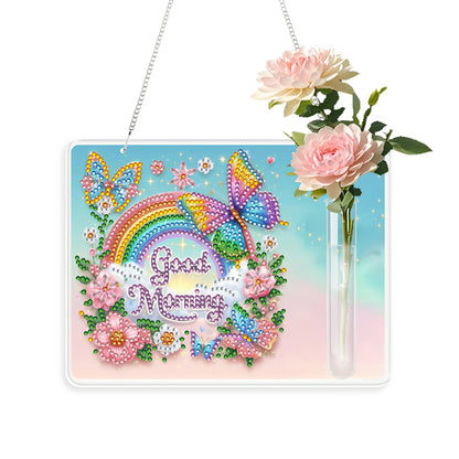 2D Flat Acrylic Wall Decor Vase Diamond Painting Kit Home Wall Decoration Crafts