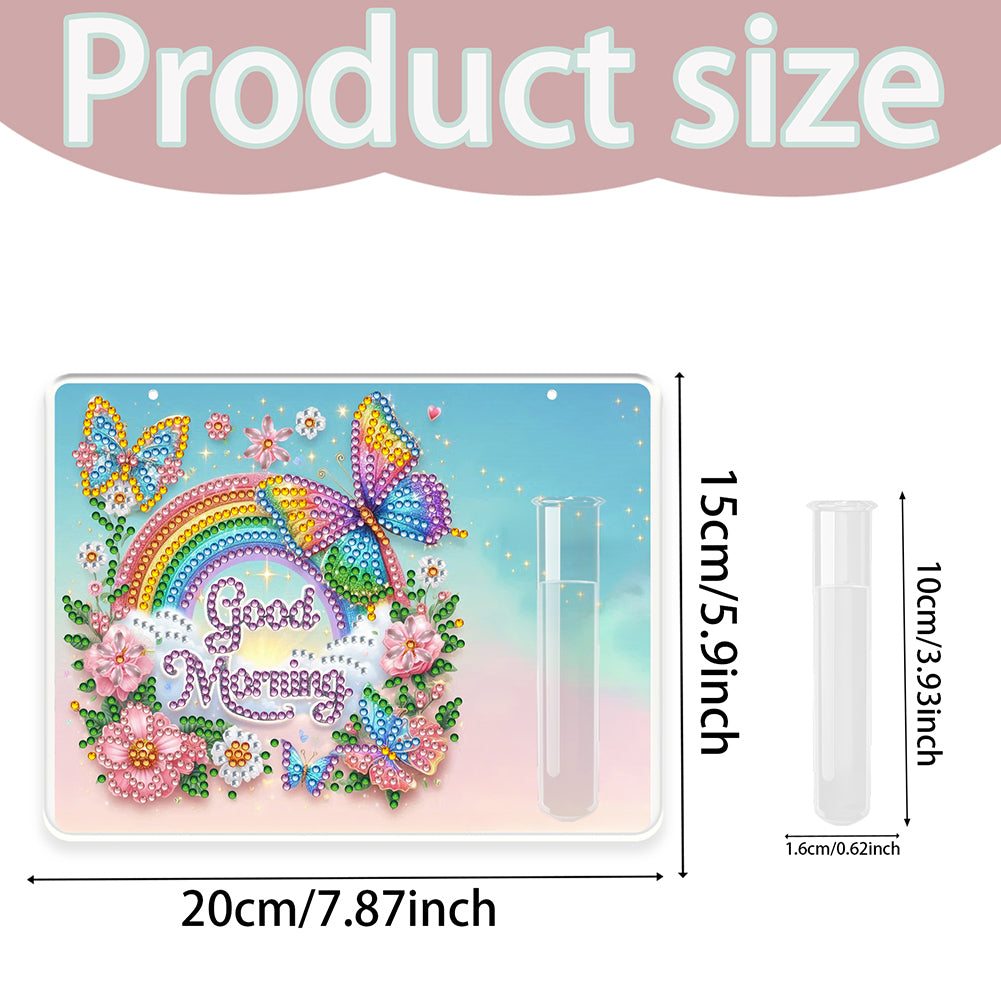 2D Flat Acrylic Wall Decor Vase Diamond Painting Kit Home Wall Decoration Crafts