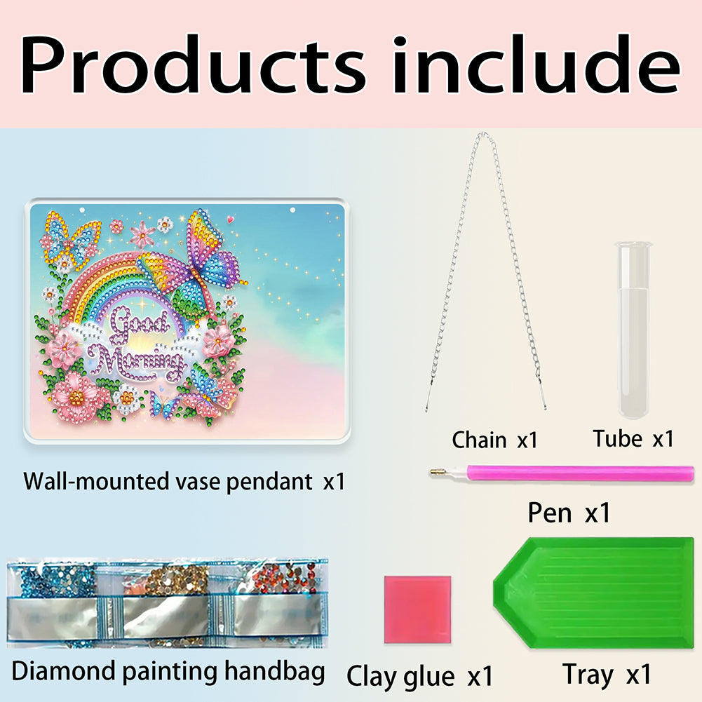 2D Flat Acrylic Wall Decor Vase Diamond Painting Kit Home Wall Decoration Crafts