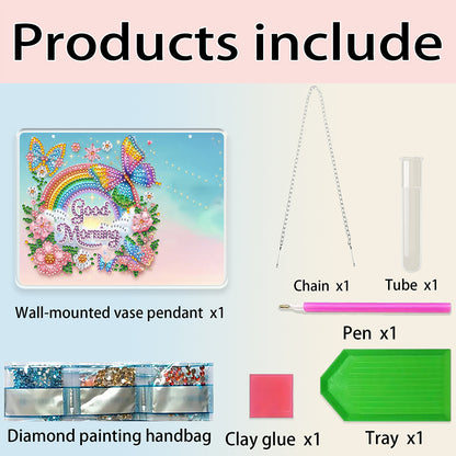 2D Flat Acrylic Wall Decor Vase Diamond Painting Kit Home Wall Decoration Crafts