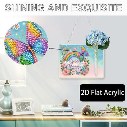 2D Flat Acrylic Wall Decor Vase Diamond Painting Kit Home Wall Decoration Crafts