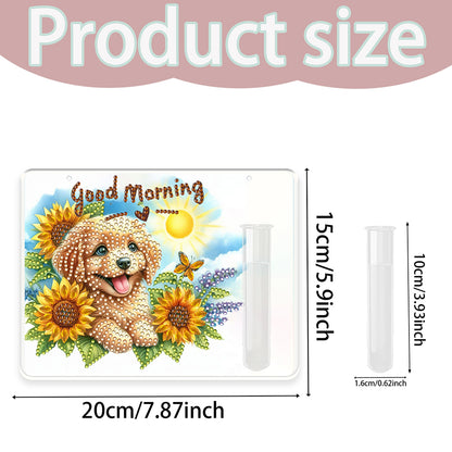 2D Flat Acrylic Wall Decor Vase Diamond Painting Kit Home Wall Decoration Crafts