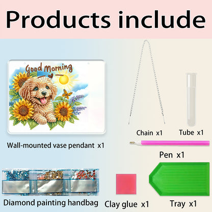 2D Flat Acrylic Wall Decor Vase Diamond Painting Kit Home Wall Decoration Crafts