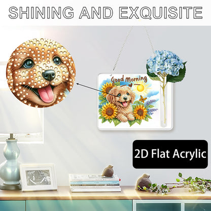 2D Flat Acrylic Wall Decor Vase Diamond Painting Kit Home Wall Decoration Crafts