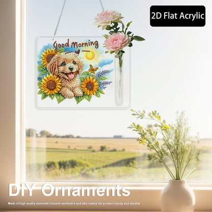 2D Flat Acrylic Wall Decor Vase Diamond Painting Kit Home Wall Decoration Crafts