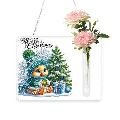 2D Flat Acrylic Wall Decor Vase Diamond Painting Kit Home Wall Decoration Crafts