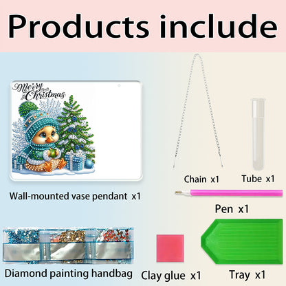 2D Flat Acrylic Wall Decor Vase Diamond Painting Kit Home Wall Decoration Crafts