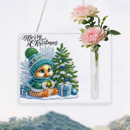 2D Flat Acrylic Wall Decor Vase Diamond Painting Kit Home Wall Decoration Crafts