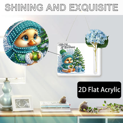 2D Flat Acrylic Wall Decor Vase Diamond Painting Kit Home Wall Decoration Crafts