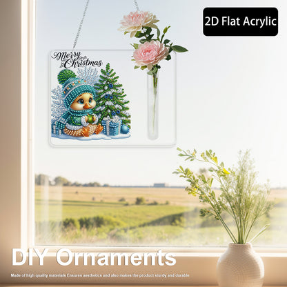 2D Flat Acrylic Wall Decor Vase Diamond Painting Kit Home Wall Decoration Crafts