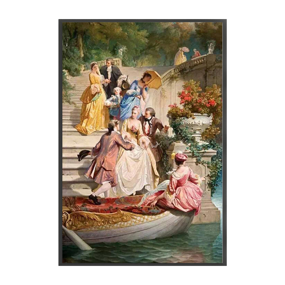 European Court Figures - 14CT Stamped Cross Stitch 50*75CM
