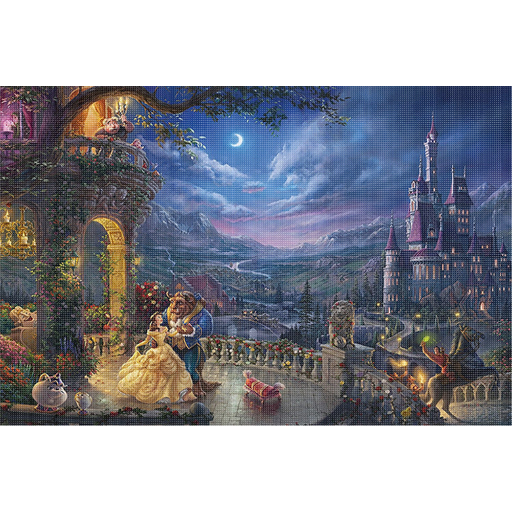 Beauty And The Wild Beasts - 18CT Stamped Cross Stitch 80*55CM