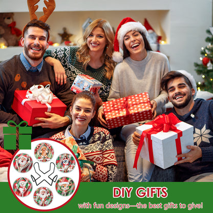 6pcs Set Xmas Theme DIY Diamond Painting Coasters Kit with Holder for Craft Gift