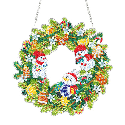 4pcs Xmas Theme 2D Flat DIY Hanging Diamond Art Kits Home Wall Decoration Crafts