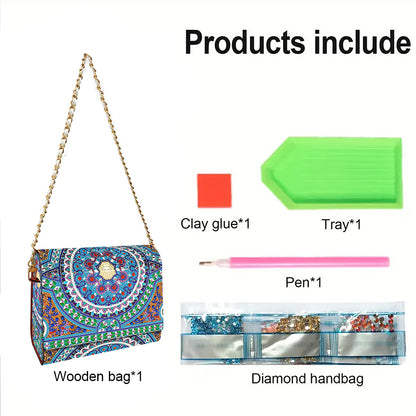 DIY Diamond Art Wooden Coin Pouch 5D Diamond Painting Crystal Rhinestone Purse