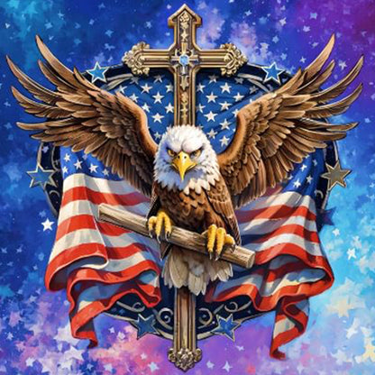 Flag Eagle - Full Round Drill Diamond Painting 40*40CM