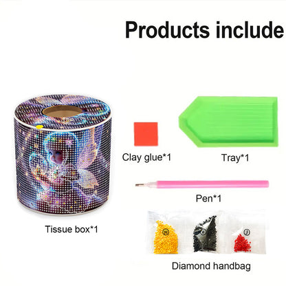 DIY Diamond Painting Handmade Tissue Holder Rhinestones Decorative Tissue Box