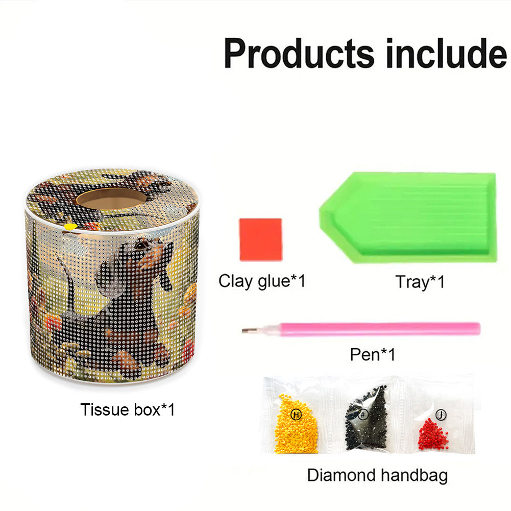 DIY Diamond Painting Handmade Tissue Holder Rhinestones Decorative Tissue Box