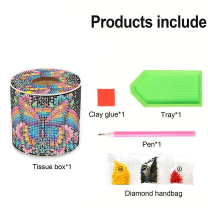 DIY Diamond Painting Handmade Tissue Holder Rhinestones Decorative Tissue Box