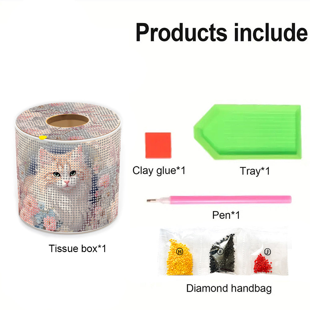 DIY Diamond Painting Handmade Tissue Holder Rhinestones Decorative Tissue Box