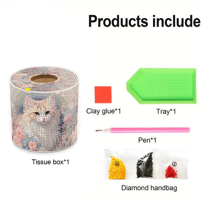 DIY Diamond Painting Handmade Tissue Holder Rhinestones Decorative Tissue Box