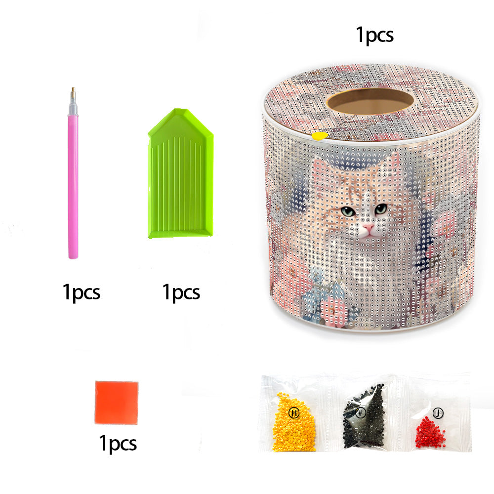 DIY Diamond Painting Handmade Tissue Holder Rhinestones Decorative Tissue Box