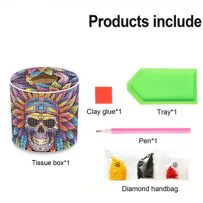 DIY Diamond Painting Handmade Tissue Holder Rhinestones Decorative Tissue Box