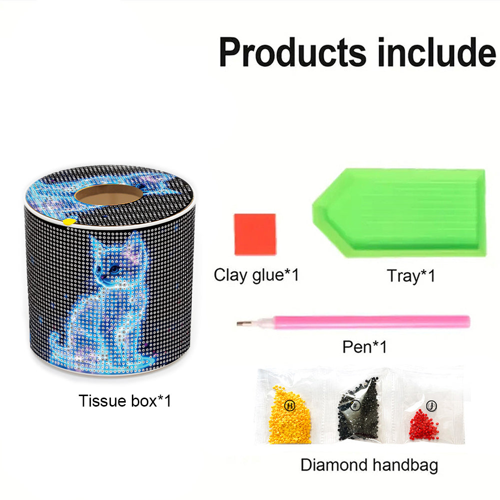 DIY Diamond Painting Handmade Tissue Holder Rhinestones Decorative Tissue Box