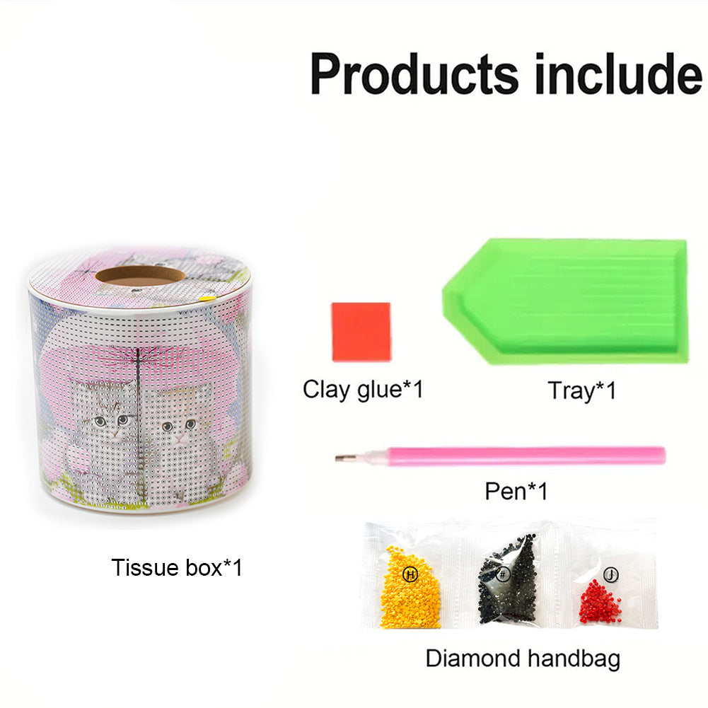 DIY Diamond Painting Handmade Tissue Holder Rhinestones Decorative Tissue Box