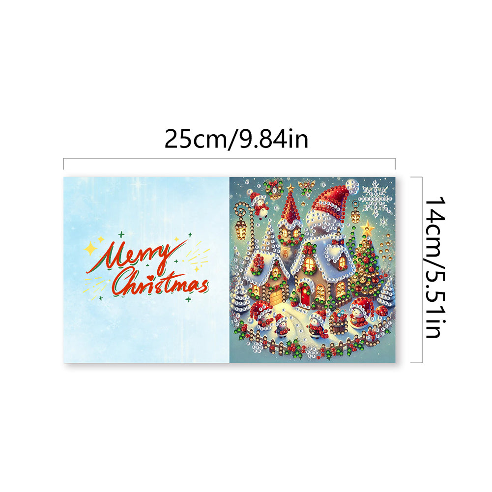 10PCS DIY Diamond Art Greeting Cards Xmas Designs for Festivals and Celebrations