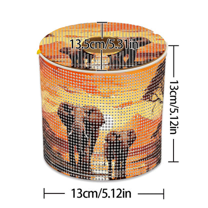 African Elephant DIY Diamond Painting Handmade Tissue Holder Crystal Tissue Box