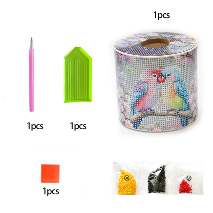 Lovebird DIY Diamond Painting Handmade Tissue Holder Rhinestones Tissue Box