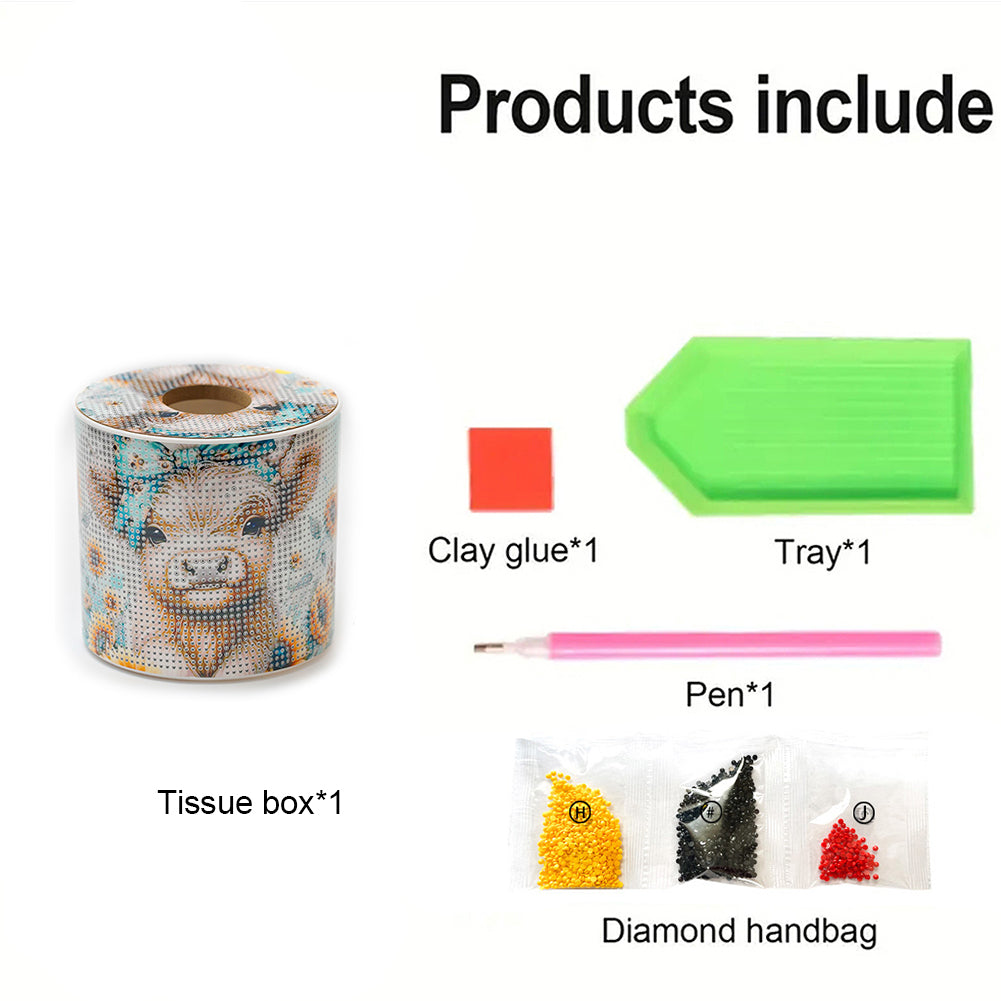 Yak DIY Diamond Painting Handmade Tissue Holder Rhinestones Crystal Tissue Box