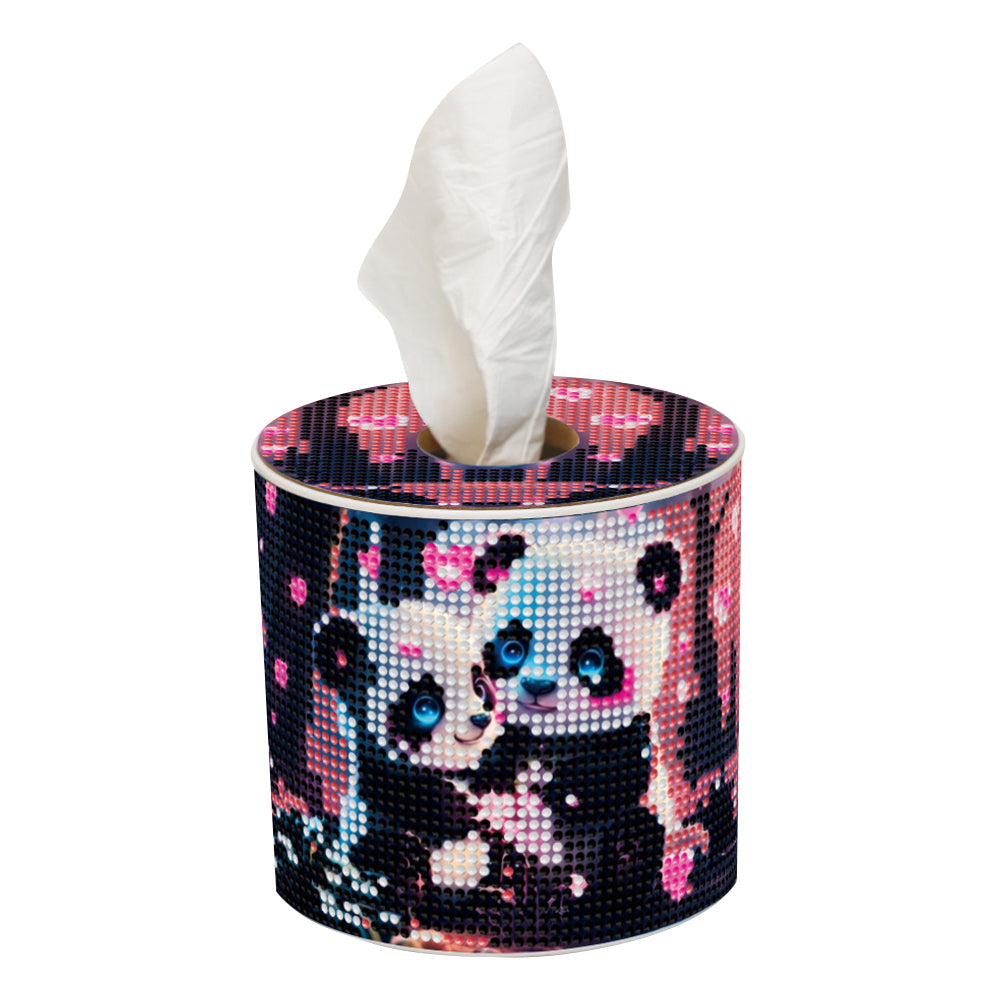 Panda DIY Diamond Painting Handmade Tissue Holder Rhinestones Crystal Tissue Box