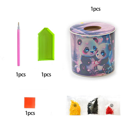 Panda DIY Diamond Painting Handmade Tissue Holder Rhinestones Crystal Tissue Box