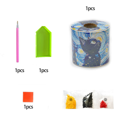 Black Cat DIY Diamond Painting Handmade Tissue Holder Rhinestones Tissue Box