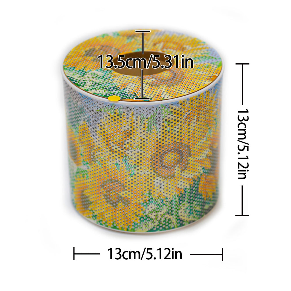 Sunflower DIY Diamond Painting Handmade Tissue Holder Rhinestones Tissue Box