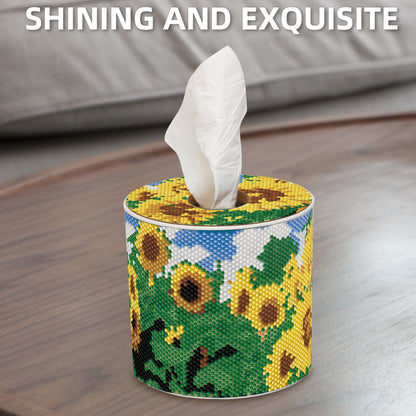 Sunflower DIY Diamond Painting Handmade Tissue Holder Rhinestones Tissue Box