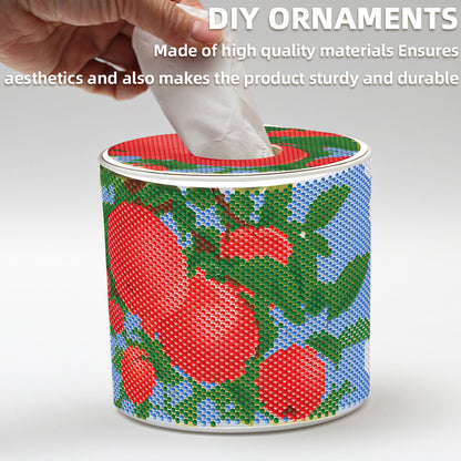 Apple DIY Diamond Painting Handmade Tissue Holder Rhinestones Crystal Tissue Box