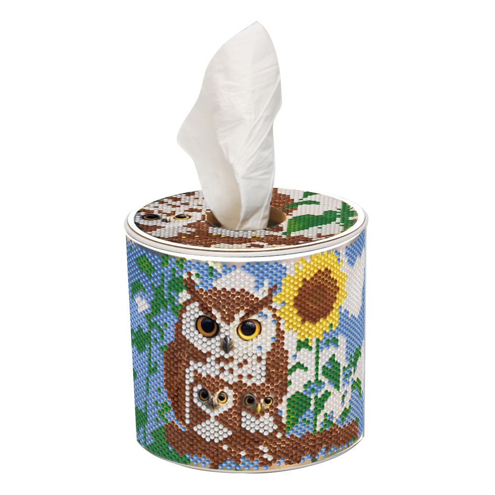 Owl DIY Diamond Painting Handmade Tissue Holder Rhinestones Crystal Tissue Box