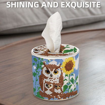 Owl DIY Diamond Painting Handmade Tissue Holder Rhinestones Crystal Tissue Box