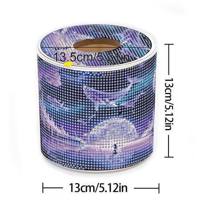 Whale DIY Diamond Painting Handmade Tissue Holder Rhinestones Crystal Tissue Box