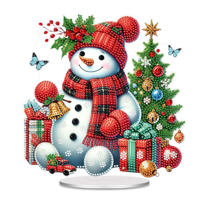 2D Flat Print Xmas DIY Acrylic Desktop Diamond Art Kits Bedroom Table Decoration