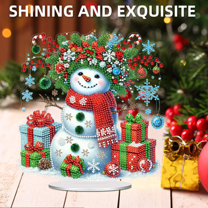 2D Flat Print Xmas DIY Acrylic Desktop Diamond Art Kits Bedroom Table Decoration
